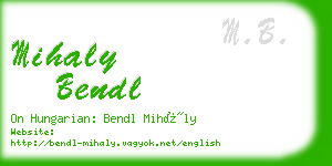 mihaly bendl business card